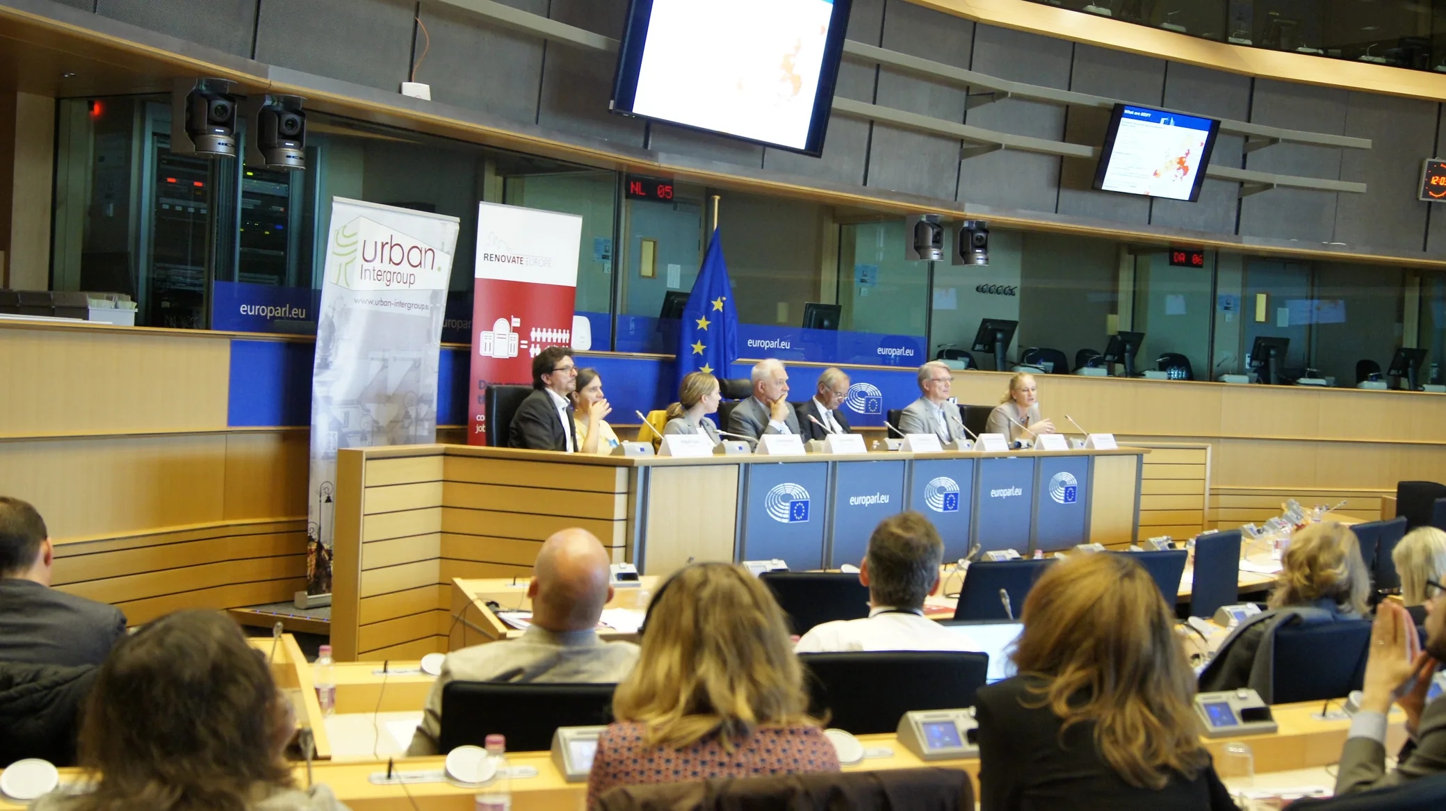 The meeting room at the European Parliament during the event