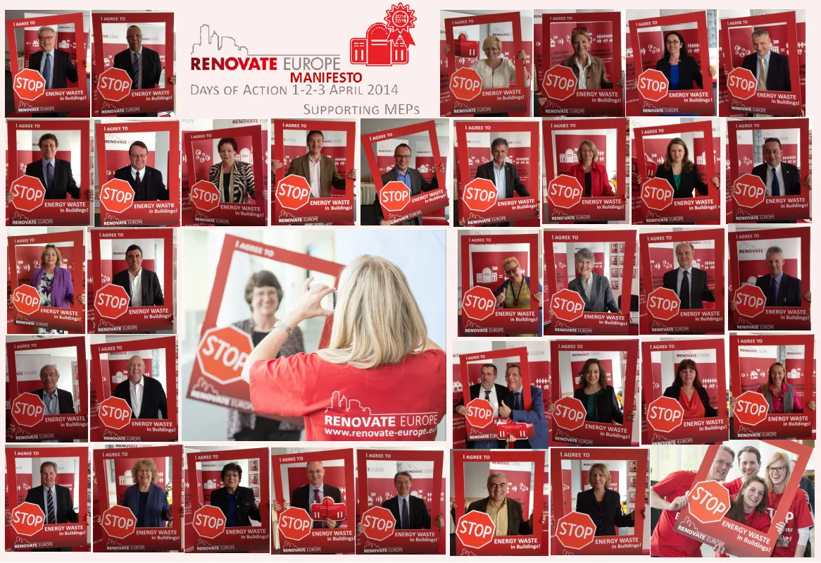 Collage of the MEPs who signed the pledge at the Days of Action, 1–3 April 2014