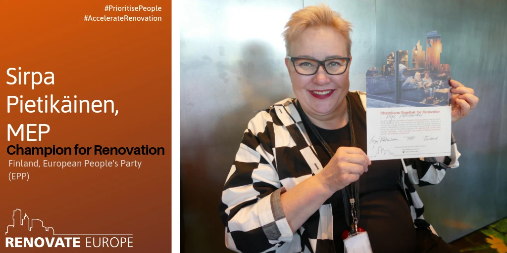 Sirpa Pietikäinen, MEP, Champion for Renovation