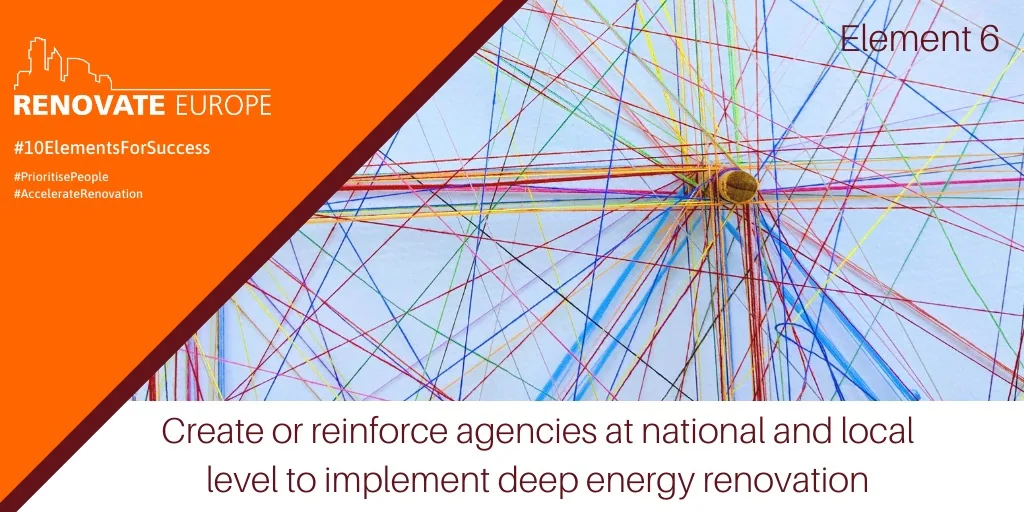 #10ElementsForSuccess, element 6: Create or reinforce agencies at national and local level to implement deep energy renovation