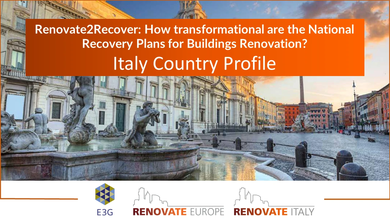 Renovate2Recover, Italy country profile, slide 1 of 6