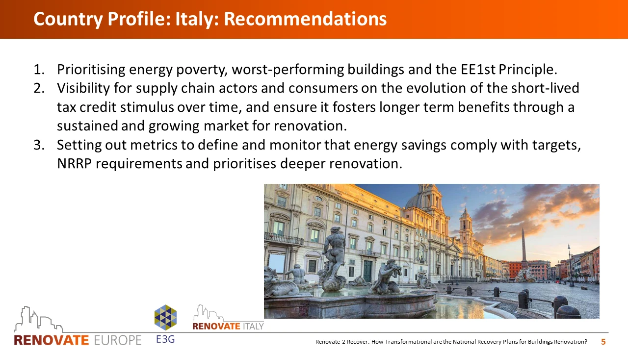 Renovate2Recover, Italy country profile, slide 5 of 6