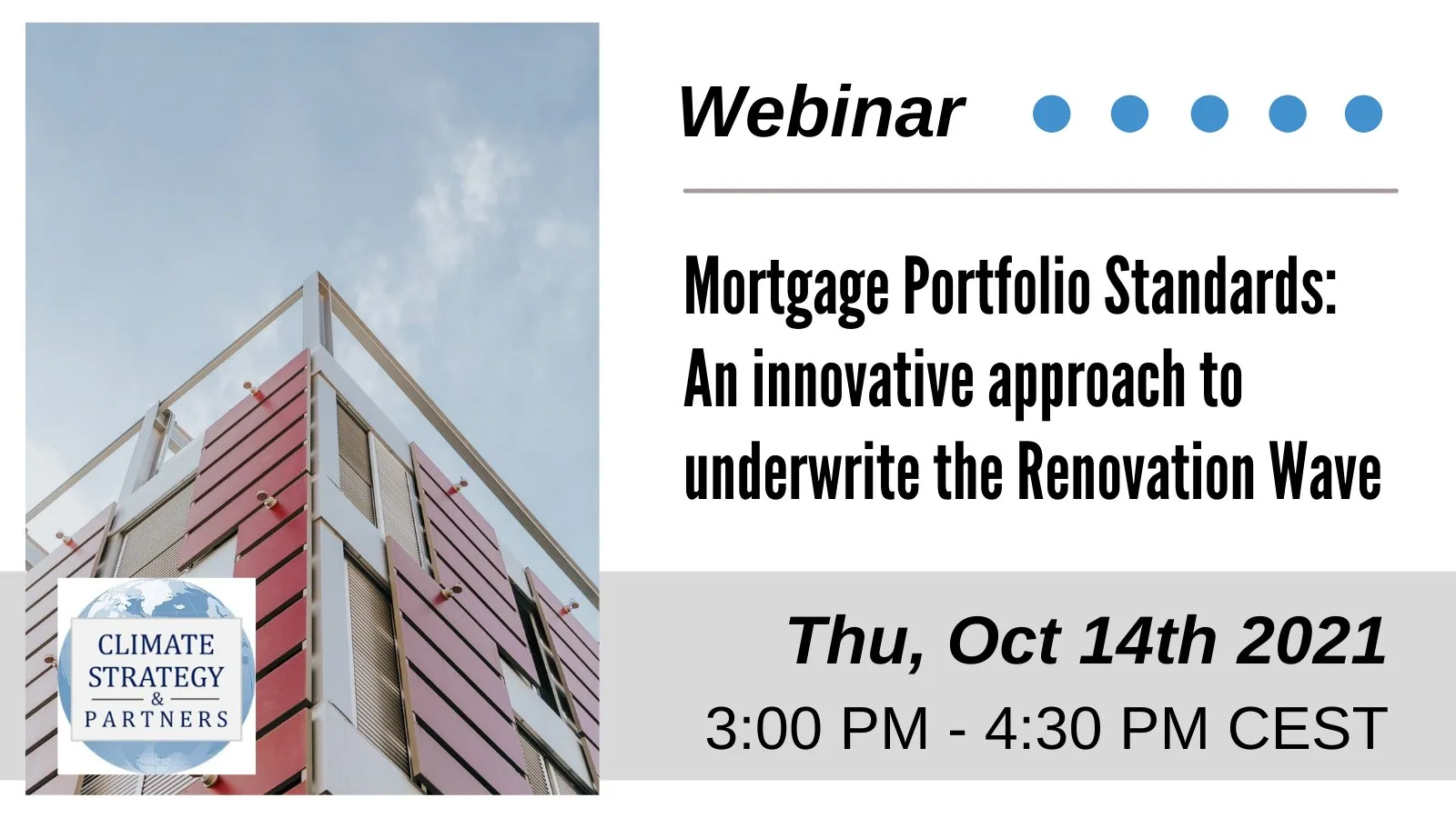 Mortgage Portfolio Standards, an innovative approach to decarbonise buildings