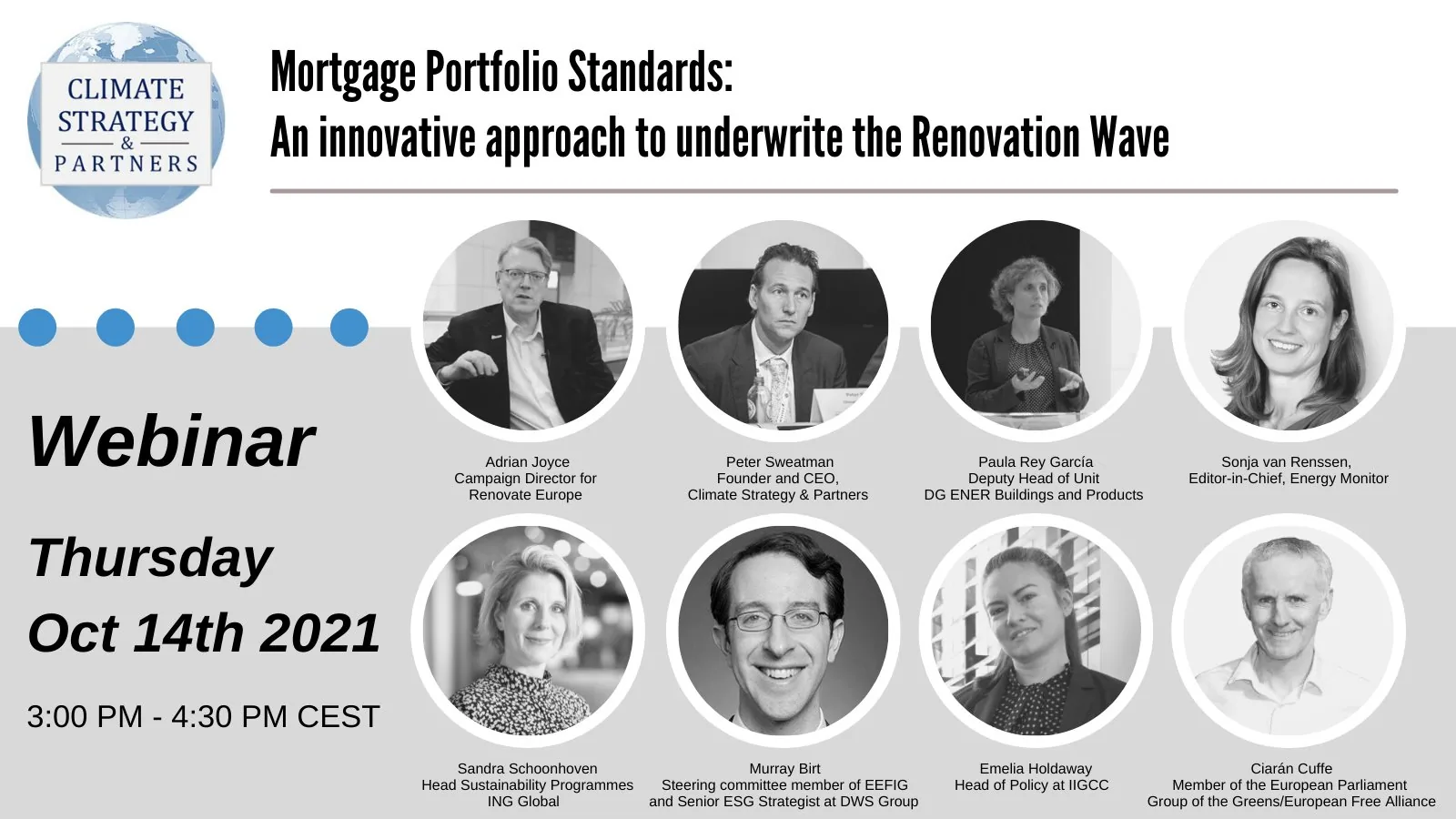 Mortgage Portfolio Standards, an innovative approach to decarbonise buildings, webinar