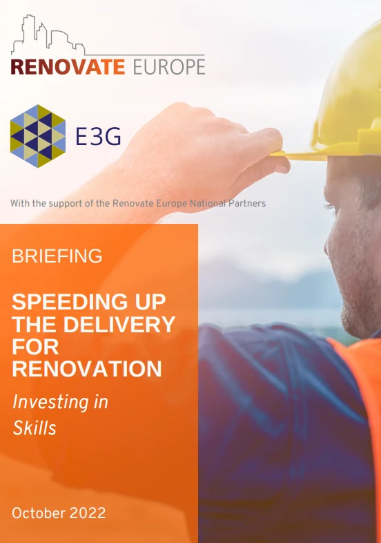 Cover of the briefing Speeding up the delivery for renovation: investing in skills, October 2022