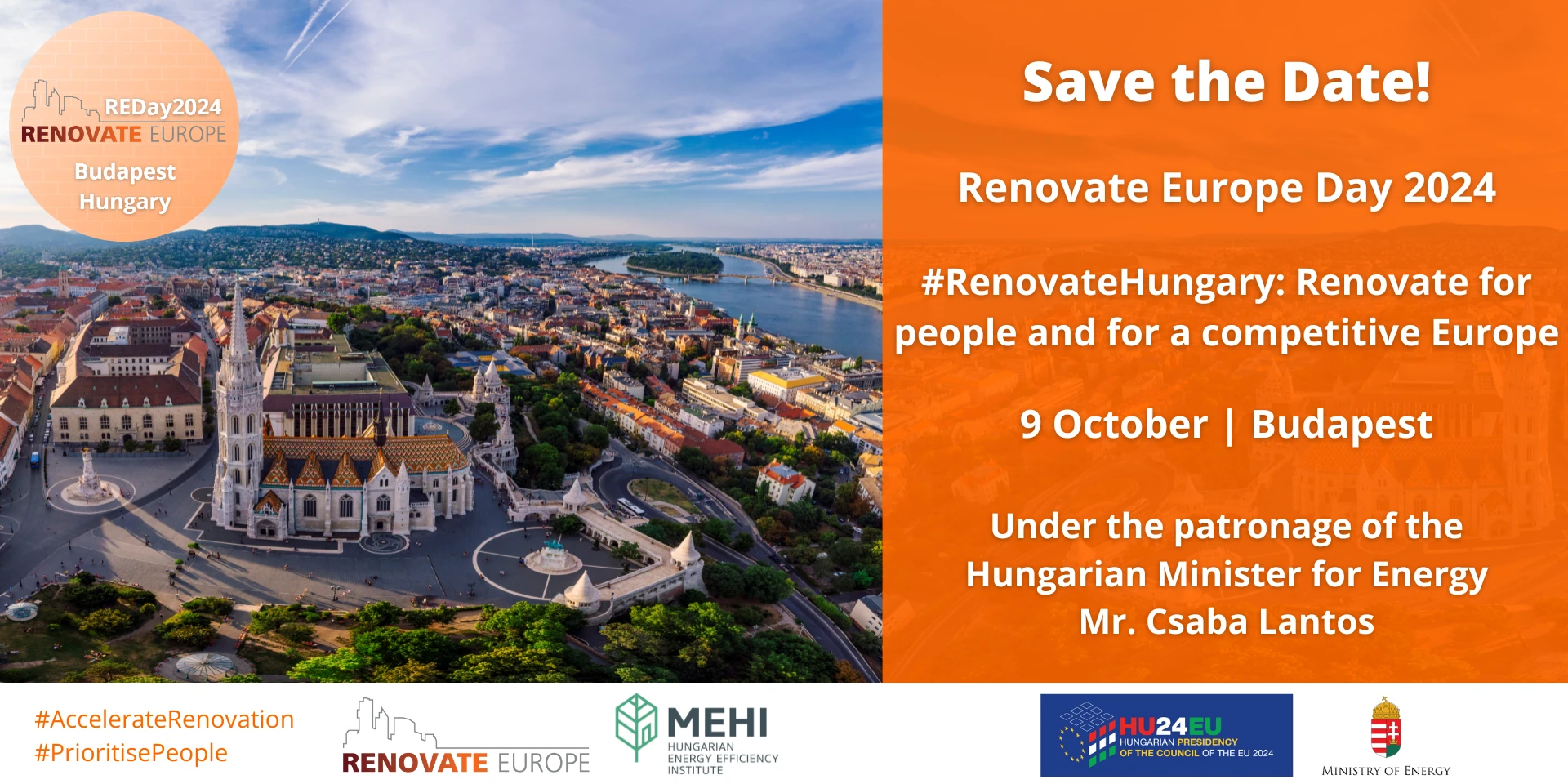 Renovate Europe Day 2024, 9 October, Budapest: save the date
